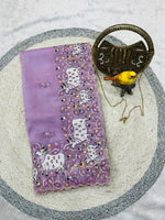 Elegant Crush Saree with Indian style Embroidery for Festive and Party Wear