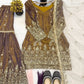 Elegant Crush Silk Sharara Suit with Sequins Embroidery for Festive and Wedding Wear