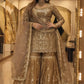 Elegant Crush Silk Sharara Suit with Sequins Embroidery for Festive and Wedding Wear