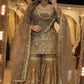 Elegant Crush Silk Sharara Suit with Sequins Embroidery for Festive and Wedding Wear