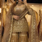 Elegant Crush Silk Sharara Suit with Sequins Embroidery for Festive and Wedding Wear
