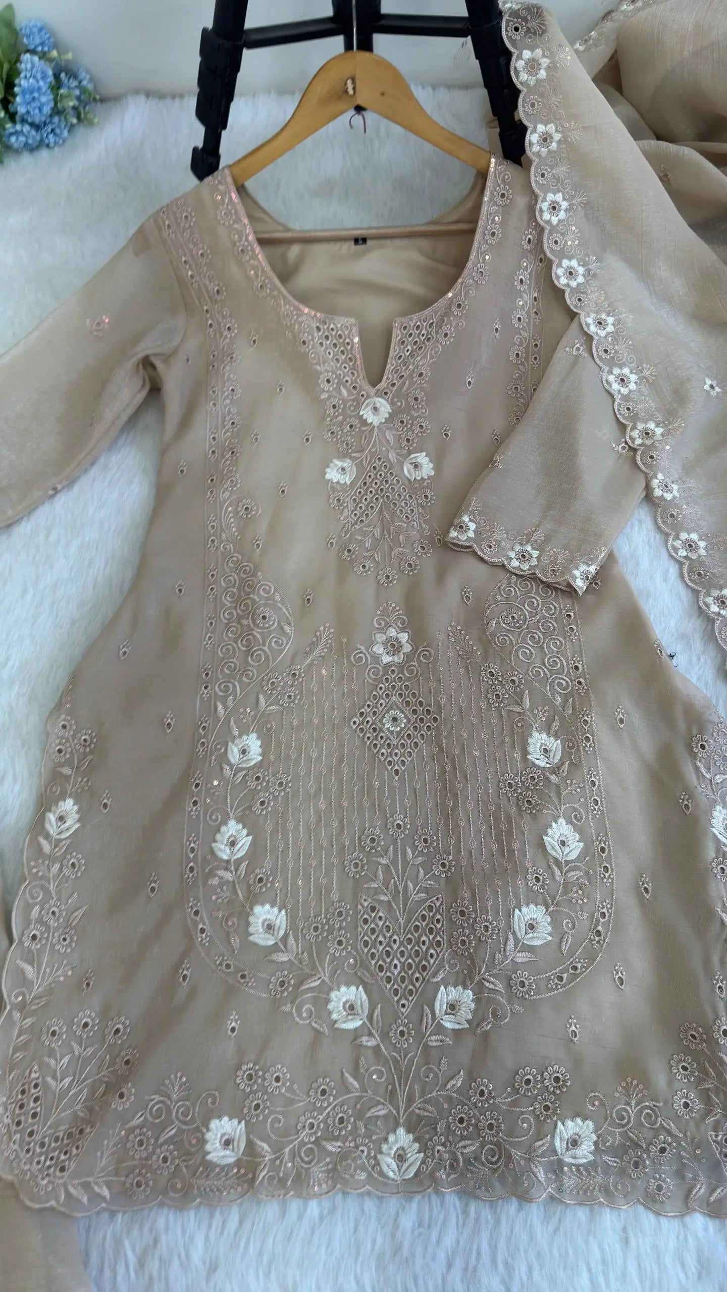 Elegant Currency Silk Embroidered Suit Set for Festive and Party Wear