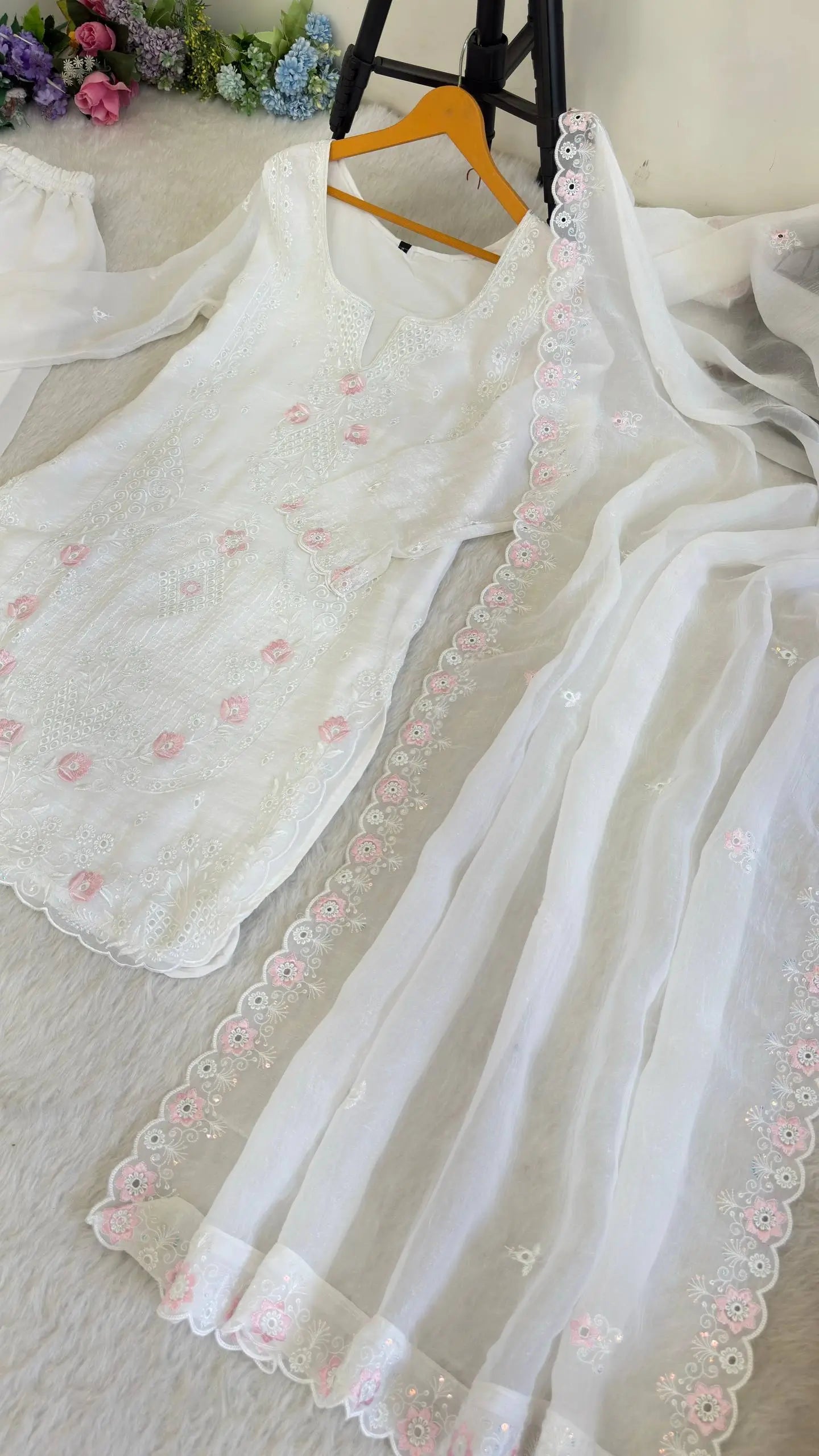 Elegant Currency Silk Embroidered Suit Set for Festive and Party Wear