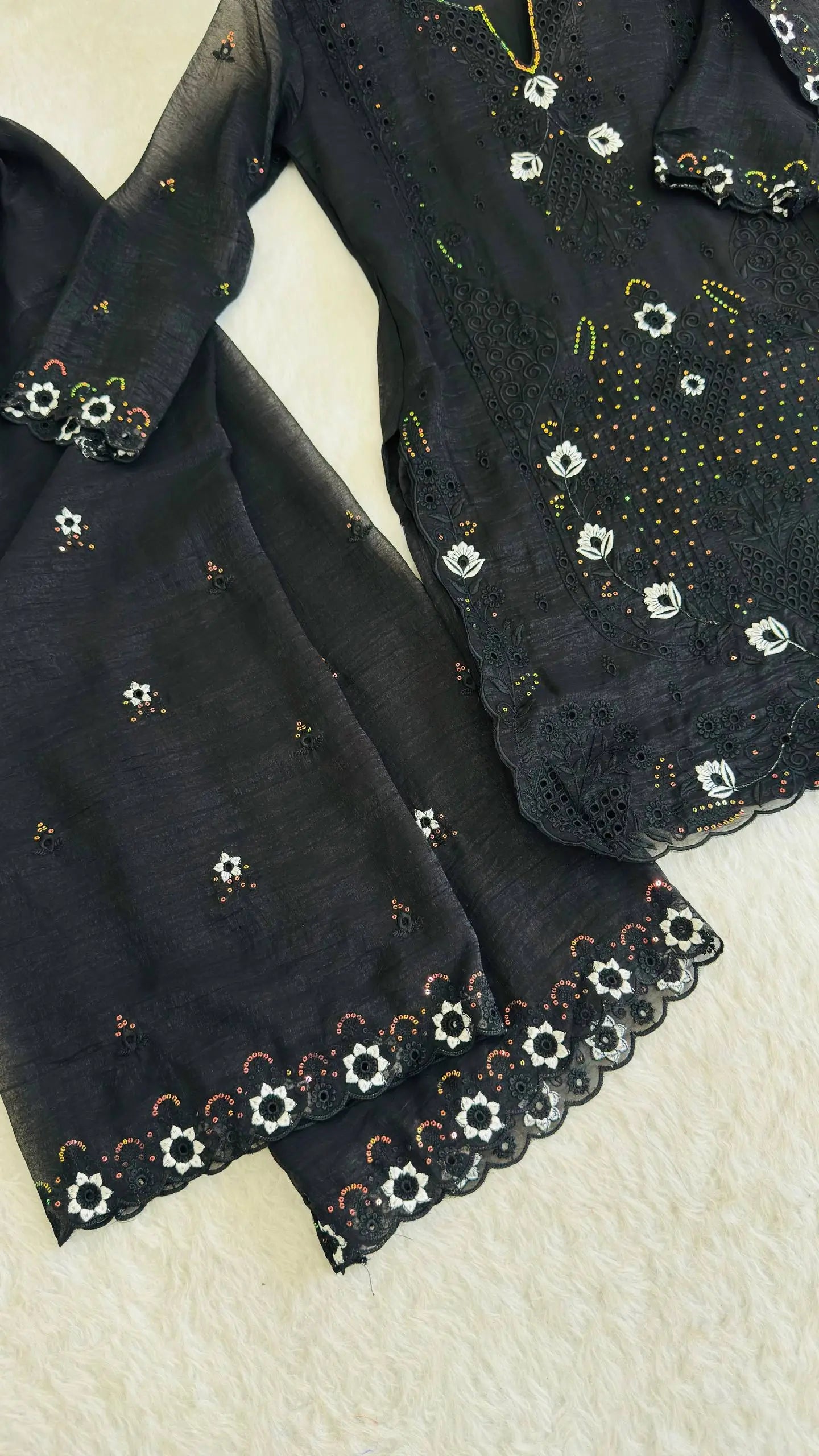 Elegant Currency Silk Embroidered Suit Set for Festive and Party Wear