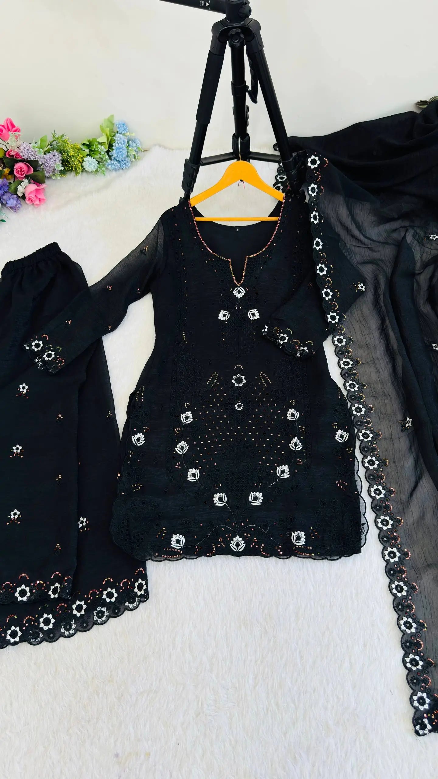 Elegant Currency Silk Embroidered Suit Set for Festive and Party Wear