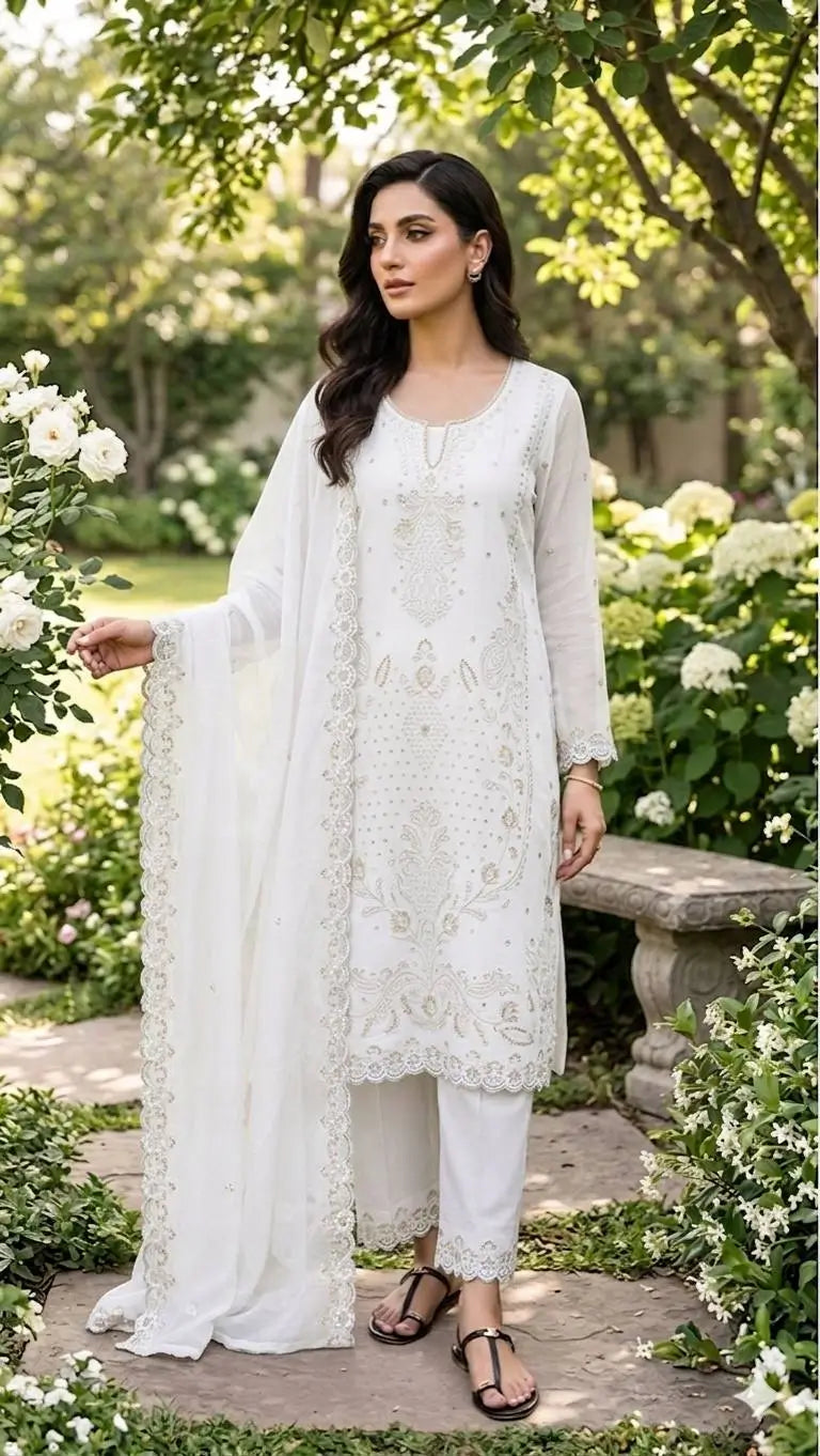 Elegant Currency Silk Embroidered Suit Set for Festive and Party Wear