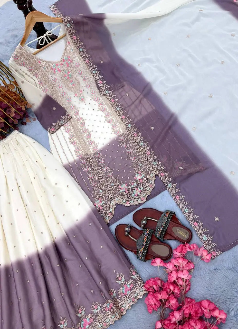 Elegant Dual Tone Palazzo Suit Set for Festive and Party Wear