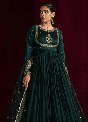 Elegant Embroidered Anarkali Suit with Dupatta