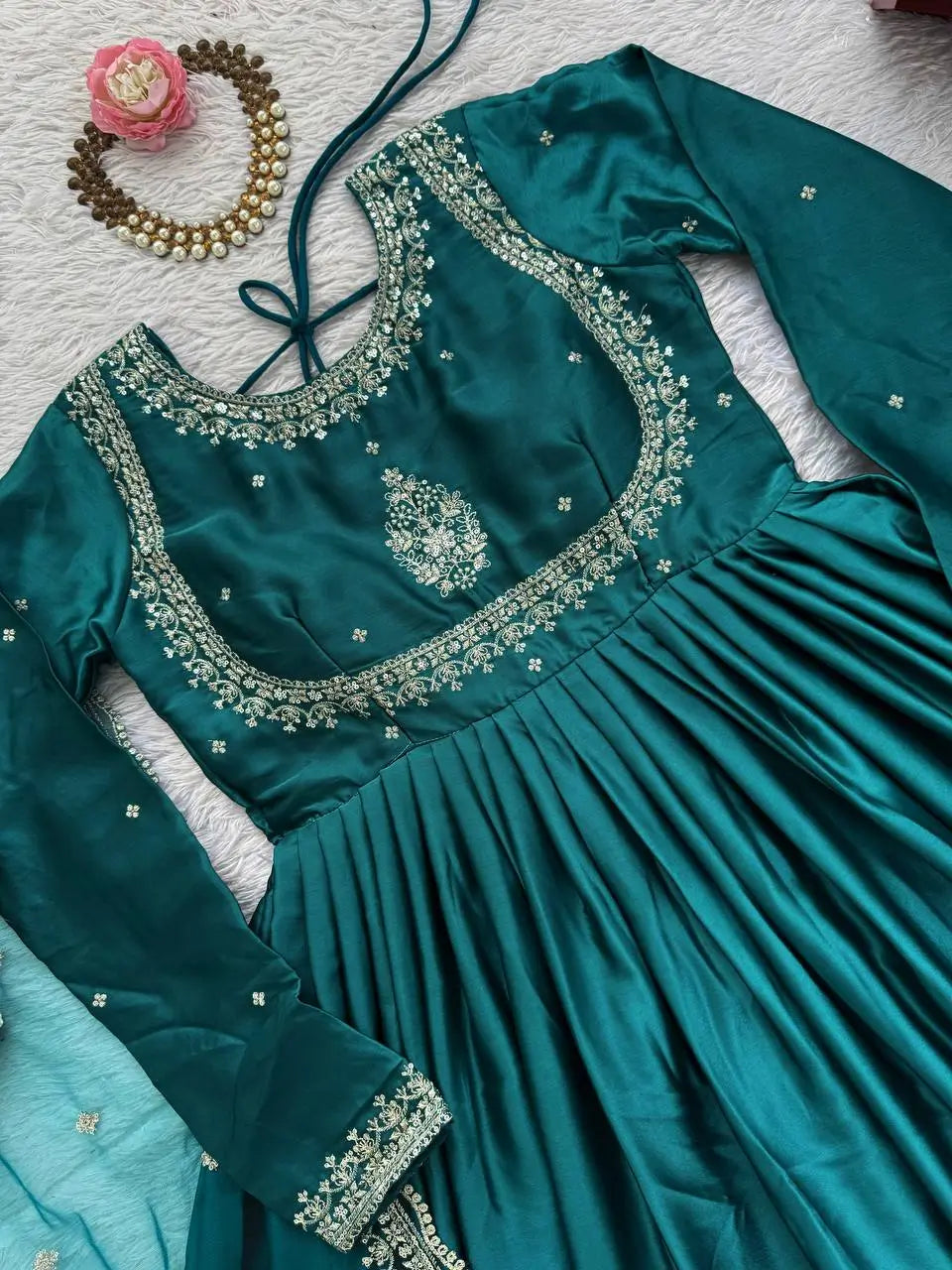 Elegant Embroidered Anarkali Suit with Dupatta