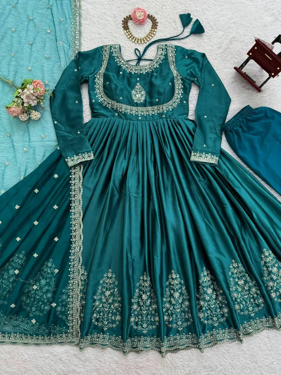 Elegant Embroidered Anarkali Suit with Dupatta