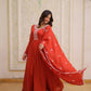 Elegant Embroidered Chanderi Anarkali Gown with Dupatta for Festive Wear