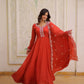 Elegant Embroidered Chanderi Anarkali Gown with Dupatta for Festive Wear