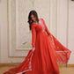 Elegant Embroidered Chanderi Anarkali Gown with Dupatta for Festive Wear