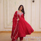Elegant Embroidered Chanderi Anarkali Gown with Dupatta for Festive Wear