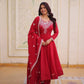 Elegant Embroidered Chanderi Anarkali Gown with Dupatta for Festive Wear