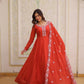 Elegant Embroidered Chanderi Anarkali Gown with Dupatta for Festive Wear