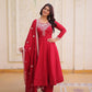 Elegant Embroidered Chanderi Anarkali Gown with Dupatta for Festive Wear