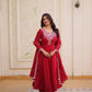 Elegant Embroidered Chanderi Anarkali Gown with Dupatta for Festive Wear