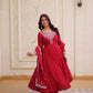 Elegant Embroidered Chanderi Anarkali Gown with Dupatta for Festive Wear