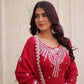 Elegant Embroidered Chanderi Anarkali Gown with Dupatta for Festive Wear