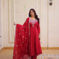 Elegant Embroidered Chanderi Anarkali Gown with Dupatta for Festive Wear