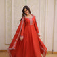 Elegant Embroidered Chanderi Anarkali Gown with Dupatta for Festive Wear