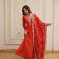 Elegant Embroidered Chanderi Anarkali Gown with Dupatta for Festive Wear