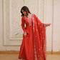 Elegant Embroidered Chanderi Anarkali Gown with Dupatta for Festive Wear