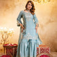 Elegant Embroidered Chinon Sharara Set for Festive Functions