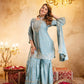 Elegant Embroidered Chinon Sharara Set for Festive Functions