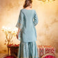 Elegant Embroidered Chinon Sharara Set for Festive Functions