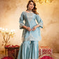 Elegant Embroidered Chinon Sharara Set for Festive Functions