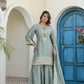 Elegant Embroidered Chinon Sharara Set for Festive Functions