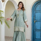 Elegant Embroidered Chinon Sharara Set for Festive Functions