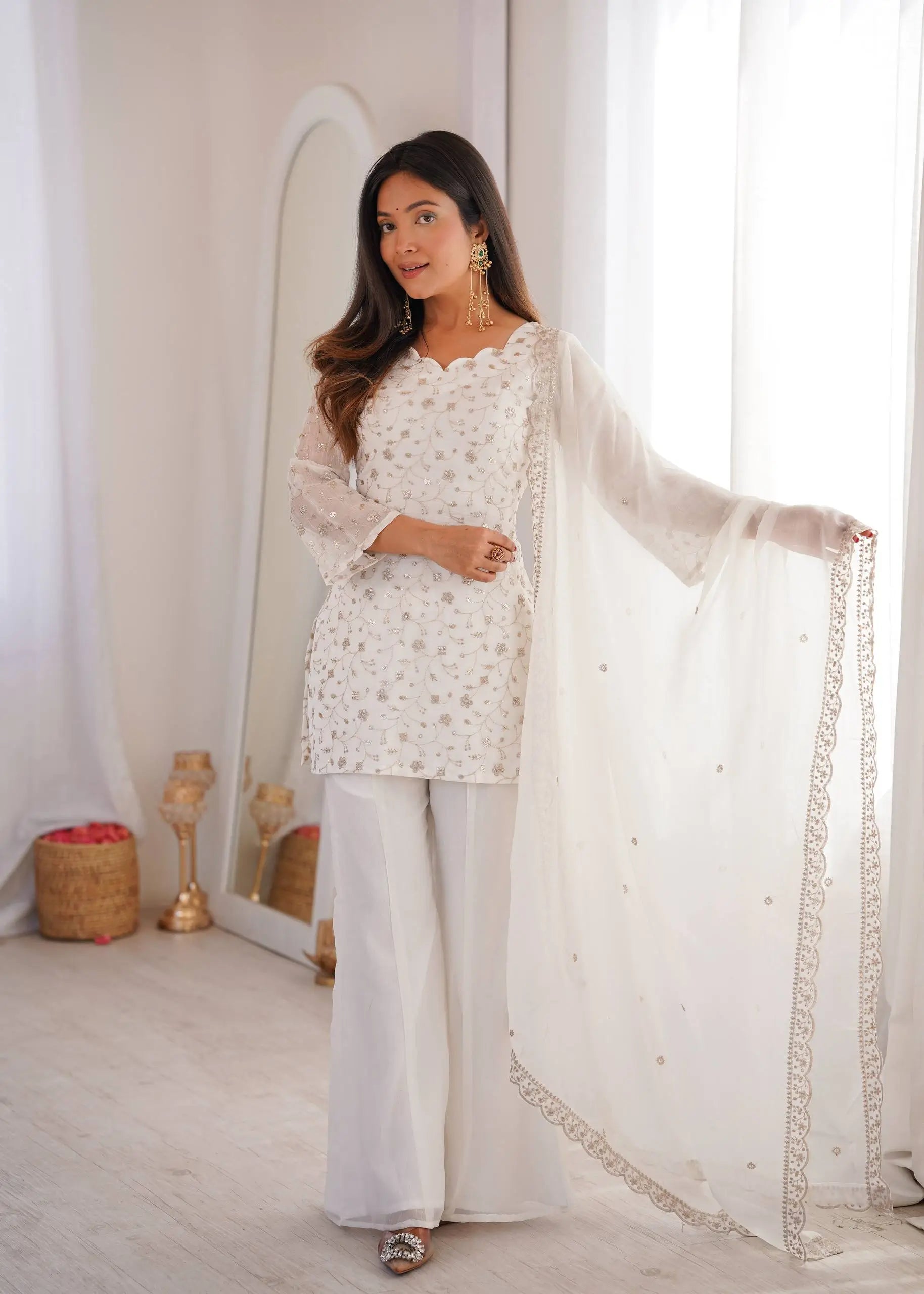 Elegant Embroidered Co Ord Suit Set for Festive and Family Occasions