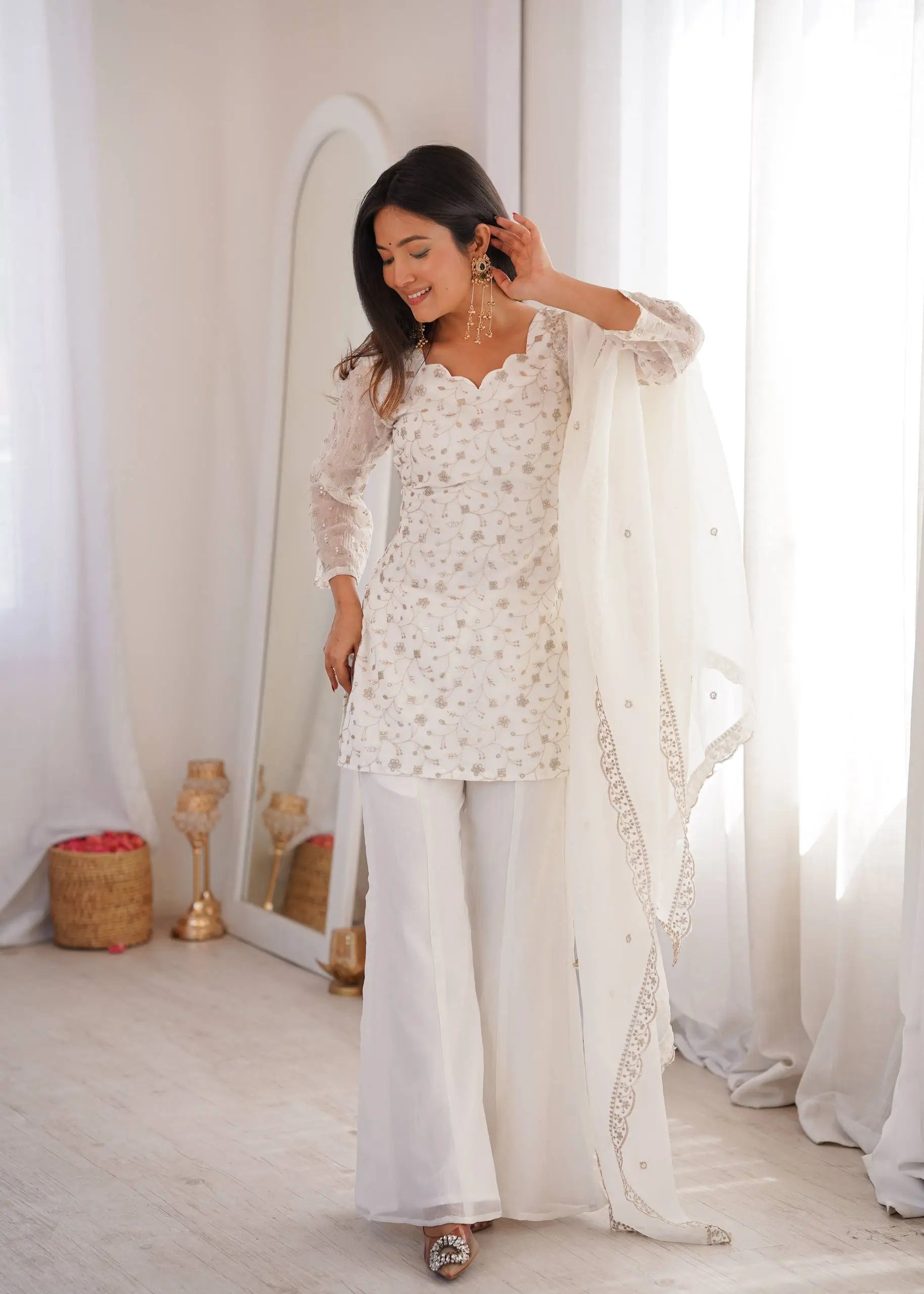 Elegant Embroidered Co Ord Suit Set for Festive and Family Occasions