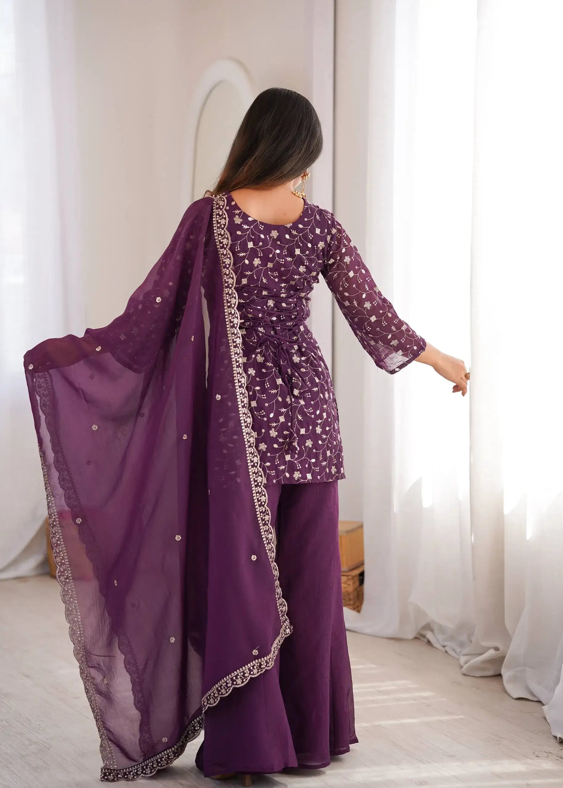 Elegant Embroidered Co Ord Suit Set for Festive and Family Occasions