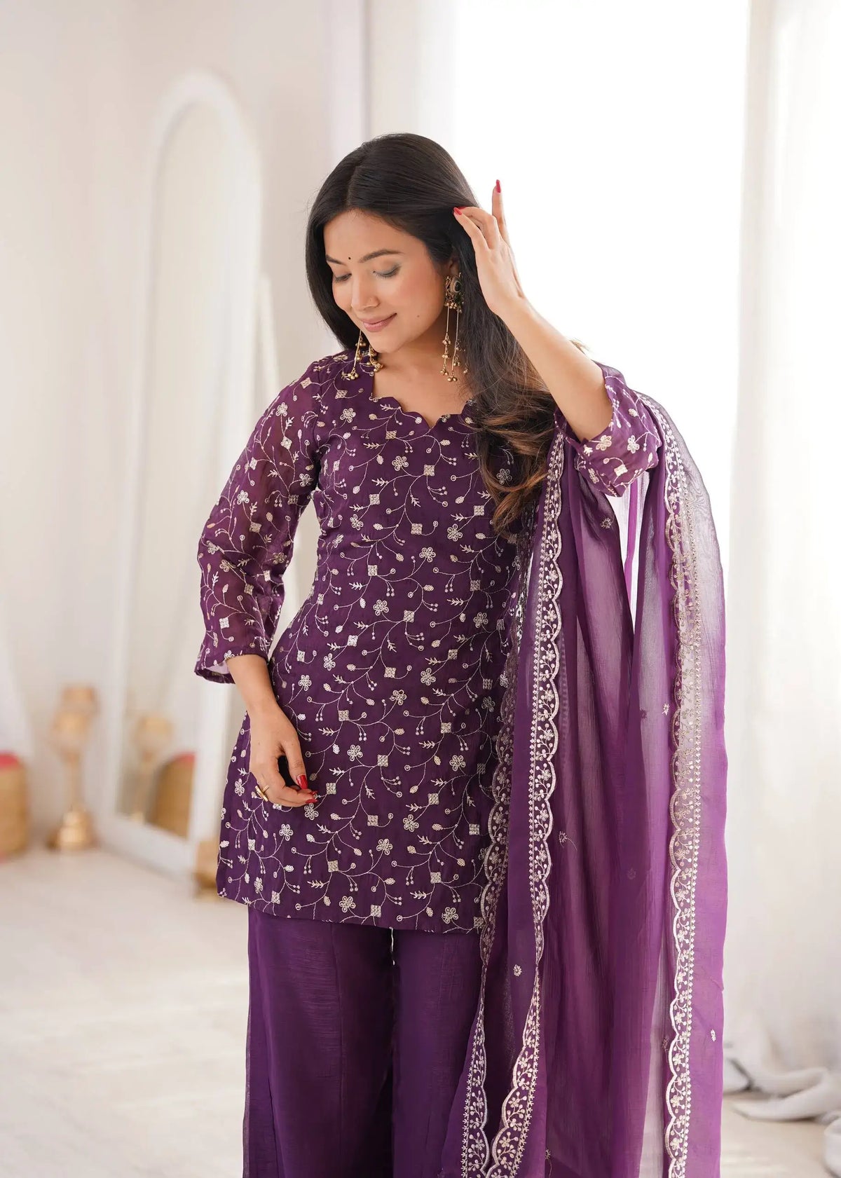 Elegant Embroidered Co Ord Suit Set for Festive and Family Occasions
