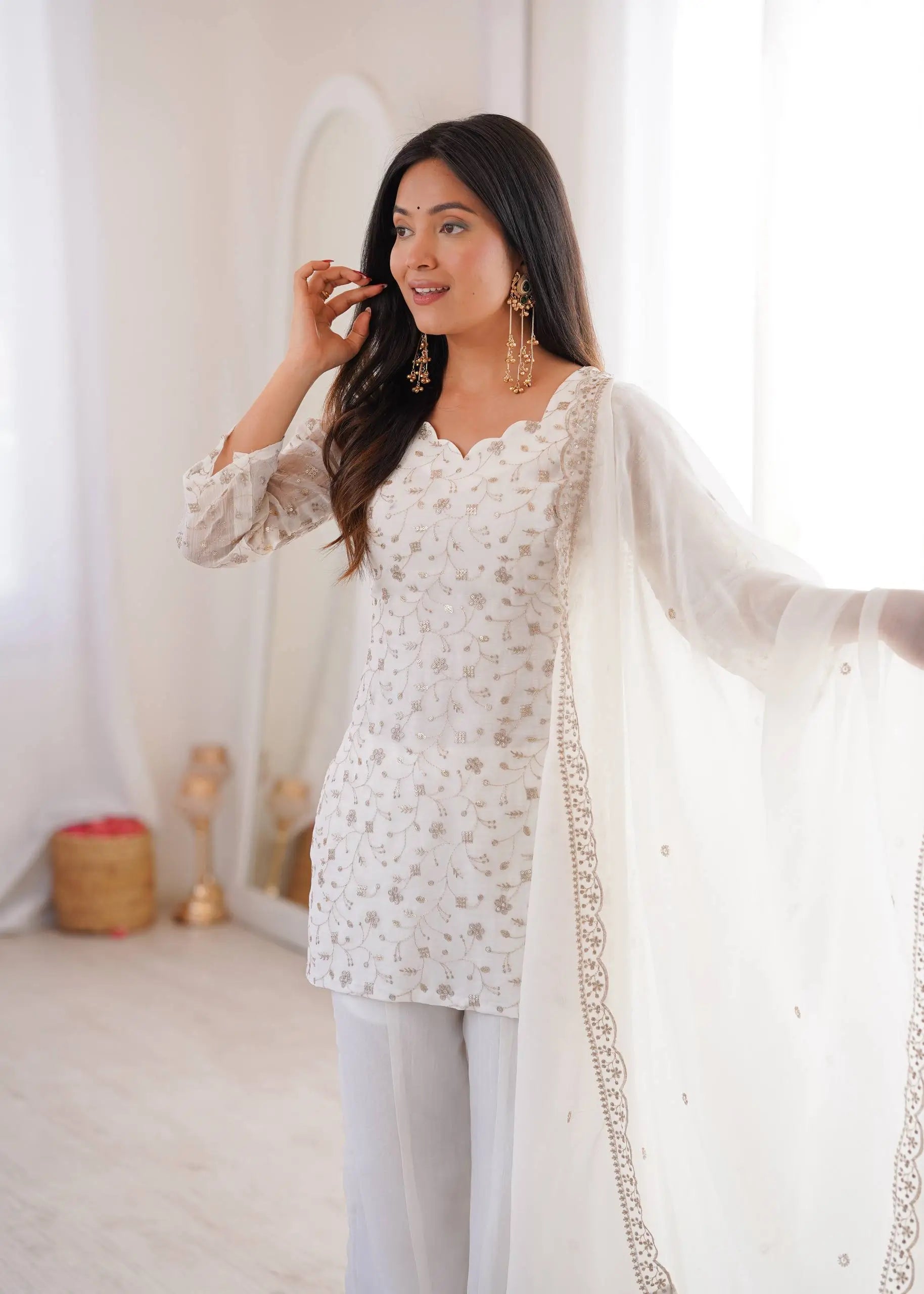 Elegant Embroidered Co Ord Suit Set for Festive and Family Occasions