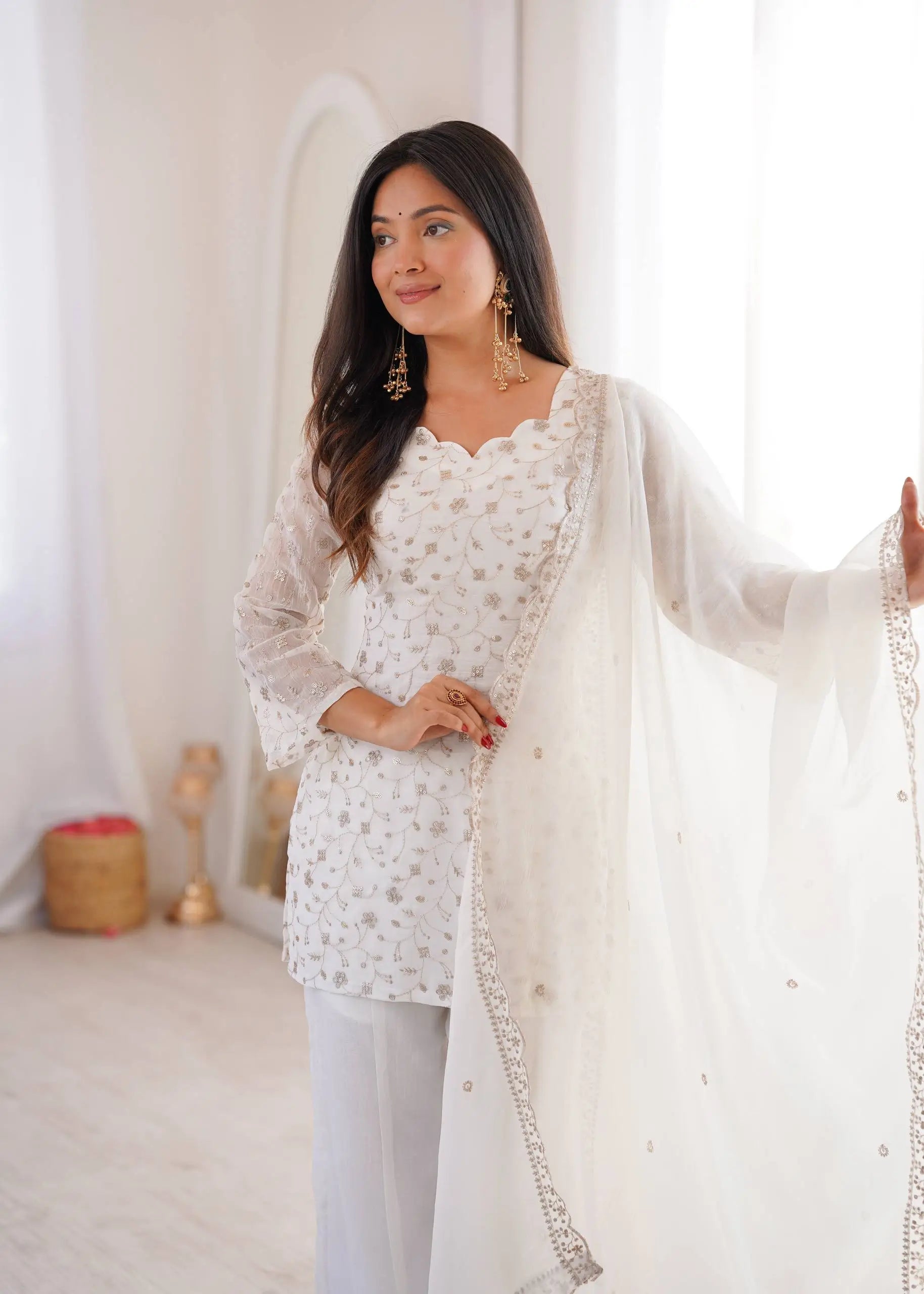 Elegant Embroidered Co Ord Suit Set for Festive and Family Occasions