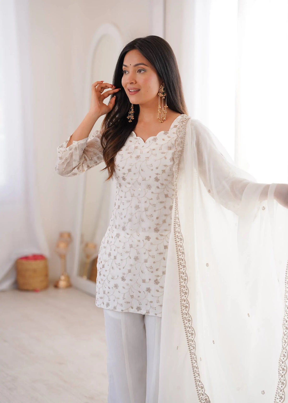 Elegant Embroidered Co Ord Suit Set for Festive and Family Occasions