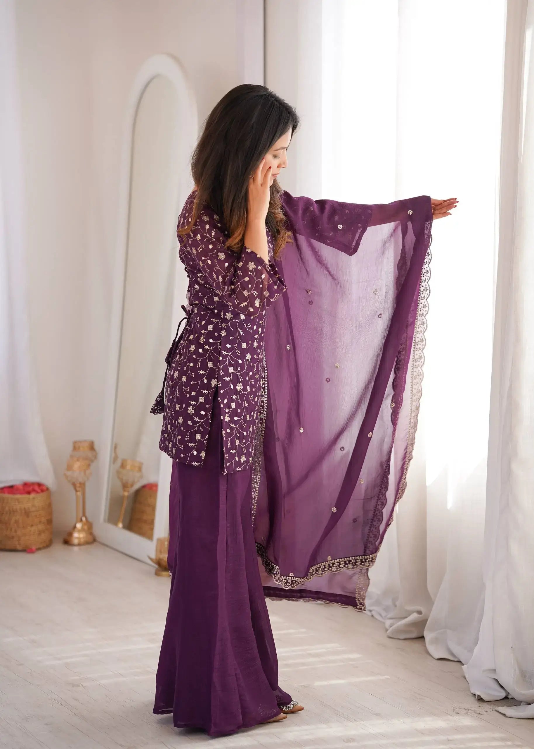 Elegant Embroidered Co Ord Suit Set for Festive and Family Occasions
