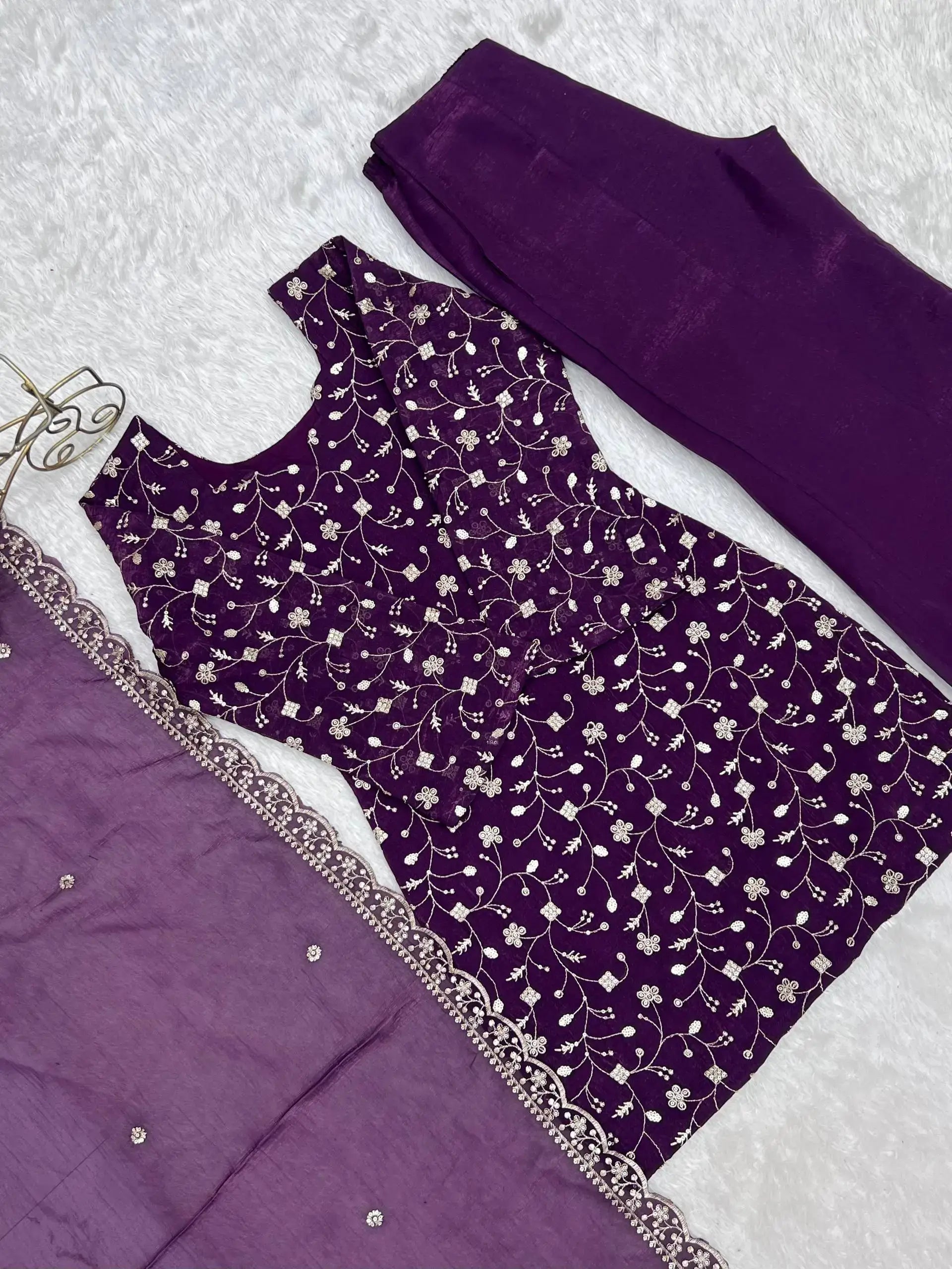 Elegant Embroidered Co Ord Suit Set for Festive and Family Occasions