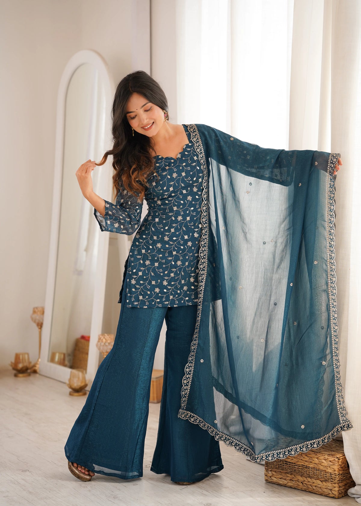 Elegant Embroidered Co Ord Suit Set for Festive and Family Occasions