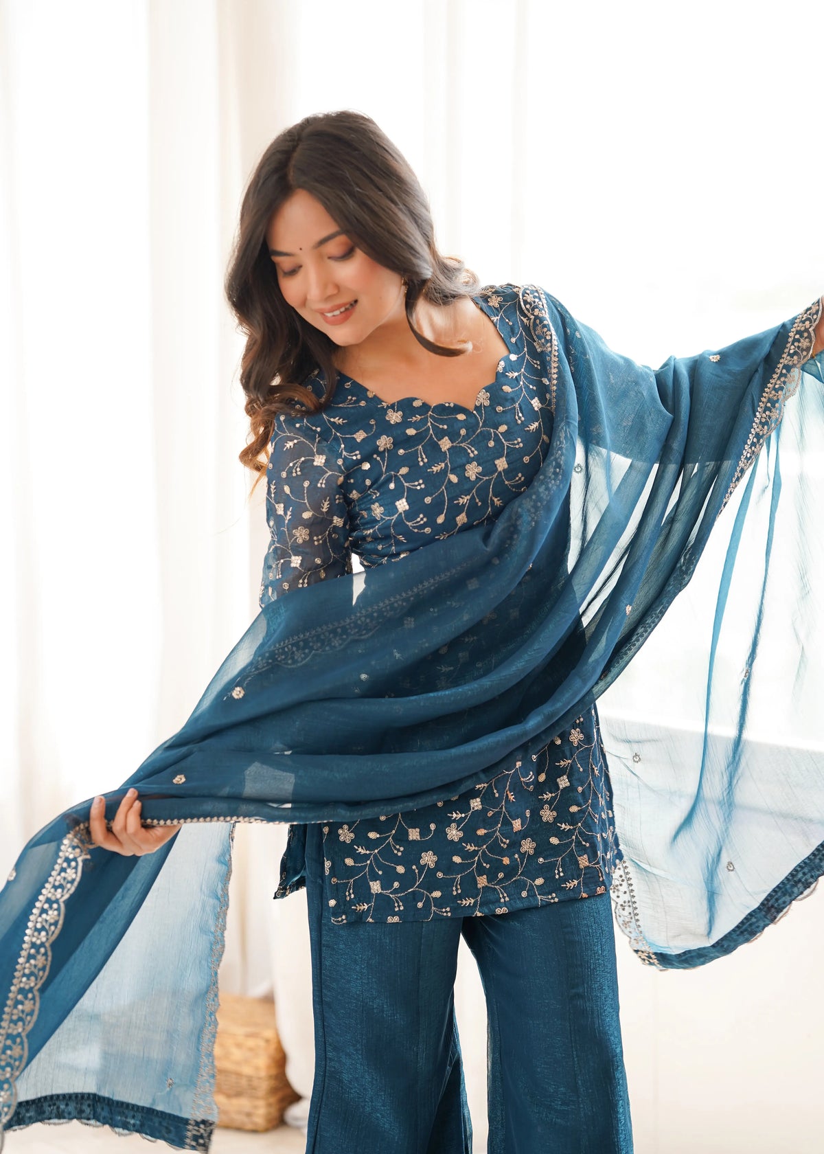 Elegant Embroidered Co Ord Suit Set for Festive and Family Occasions