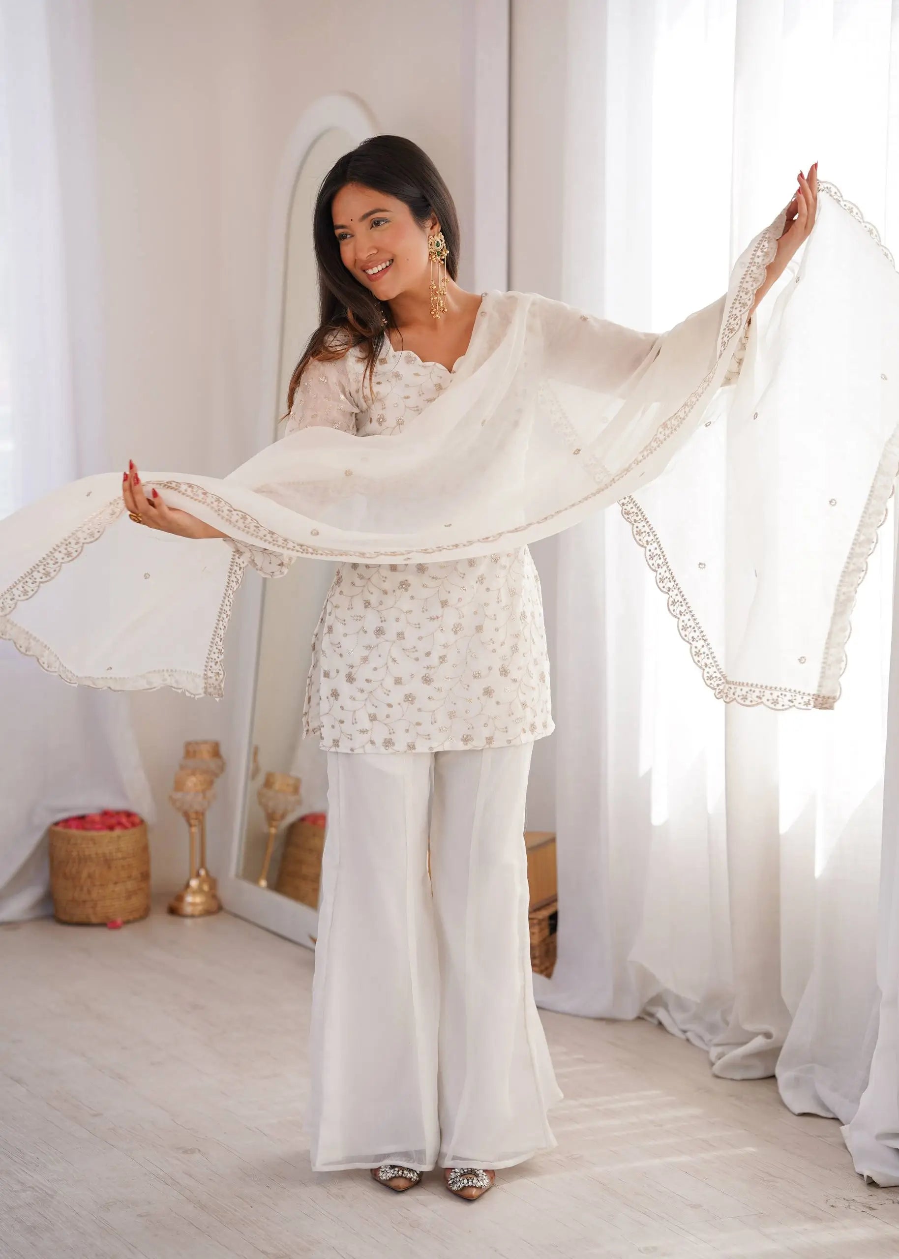 Elegant Embroidered Co Ord Suit Set for Festive and Family Occasions