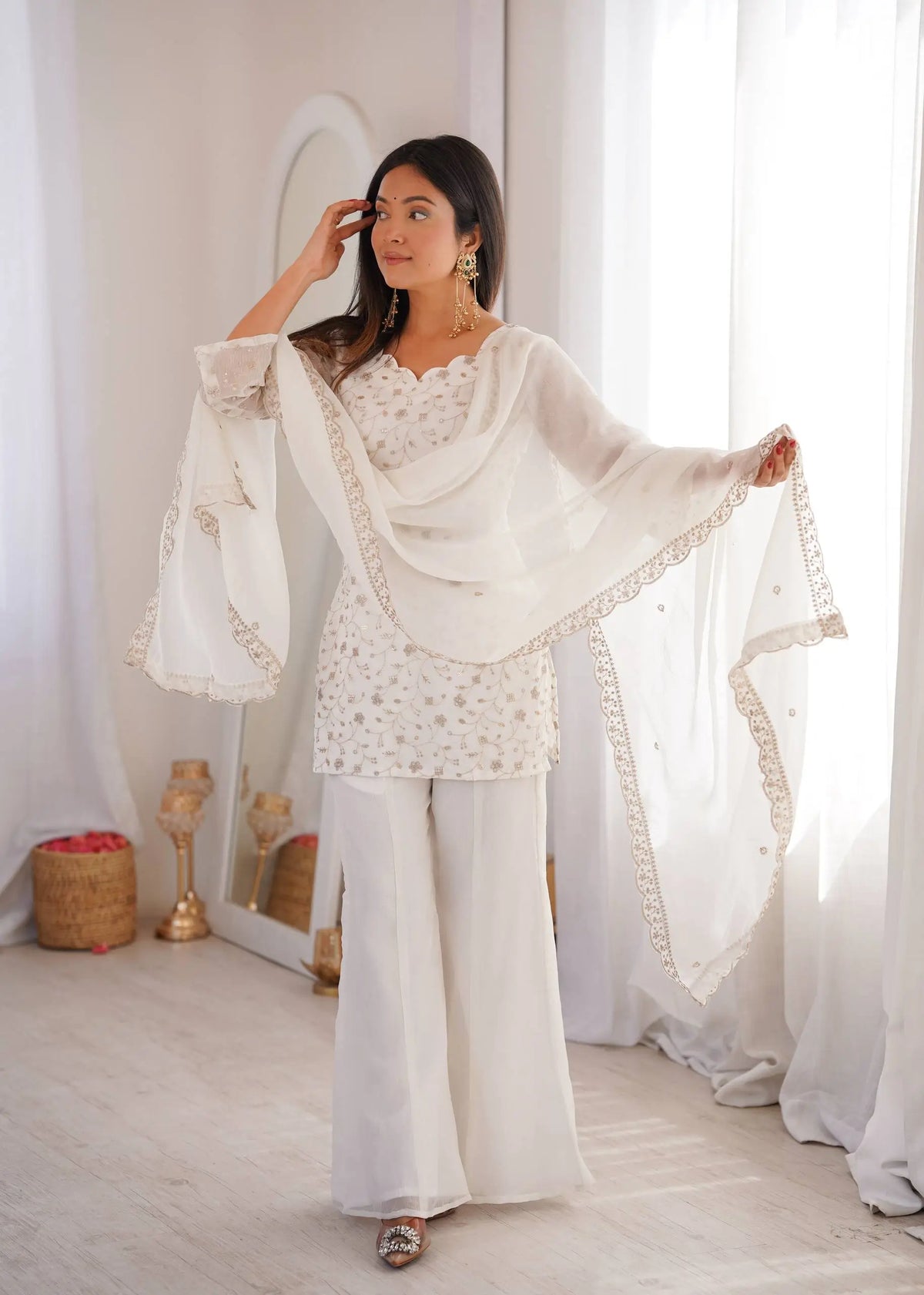 Elegant Embroidered Co Ord Suit Set for Festive and Family Occasions