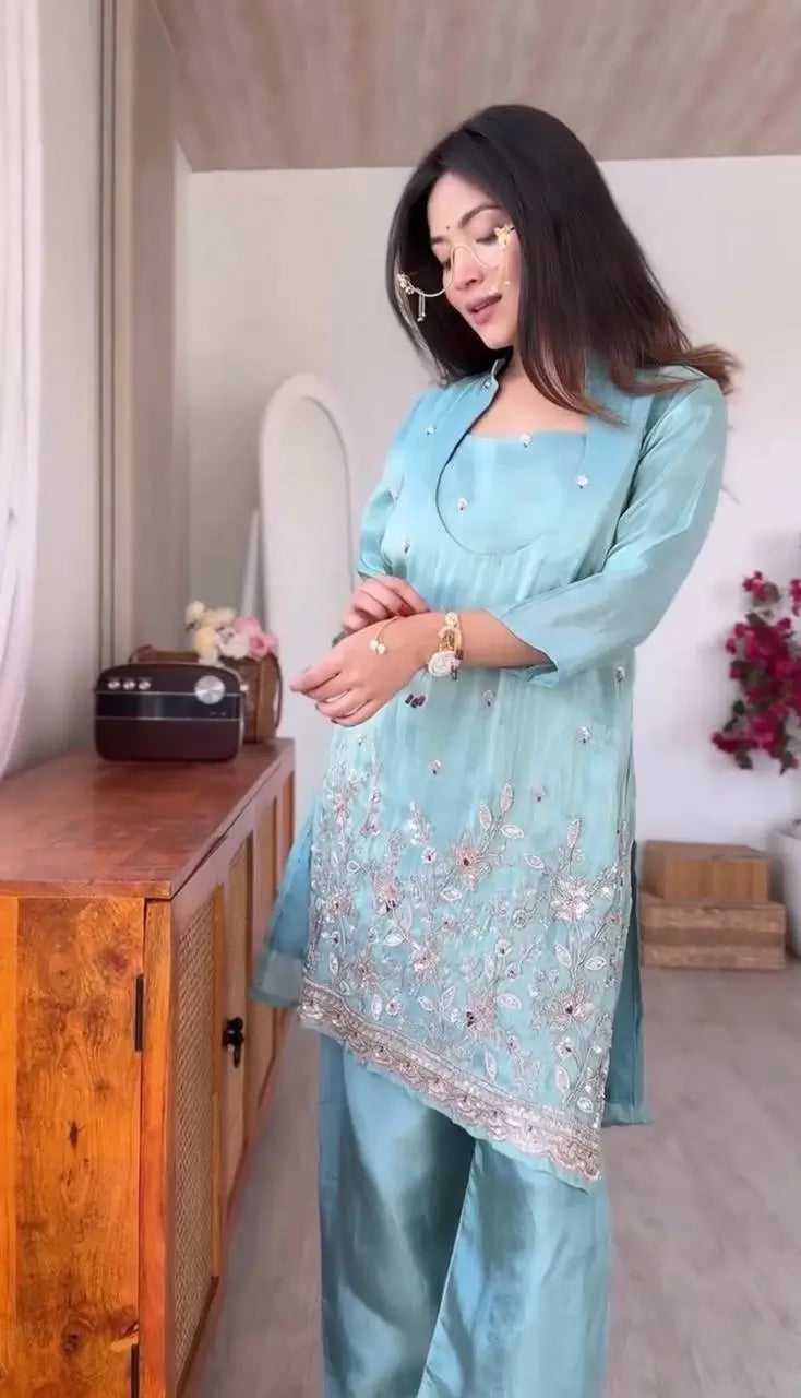 Elegant Embroidered Co Ord Suit Set for Festive and Party Wear
