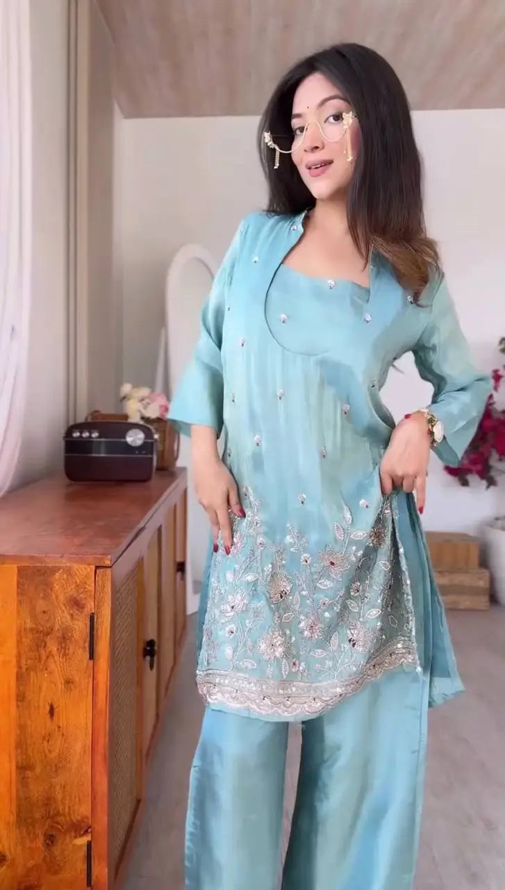 Elegant Embroidered Co Ord Suit Set for Festive and Party Wear
