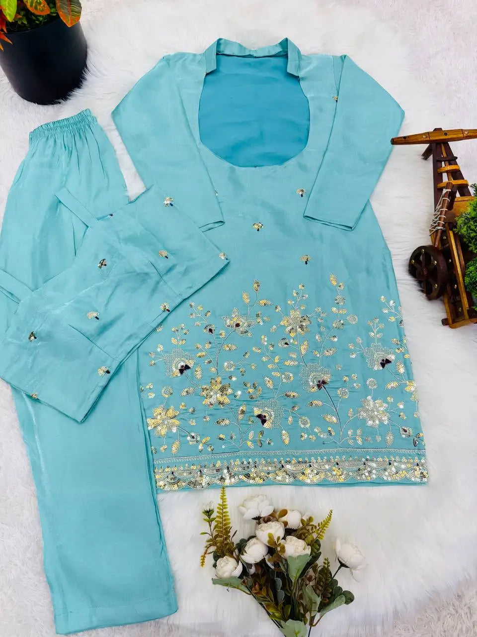 Elegant Embroidered Co Ord Suit Set for Festive and Party Wear